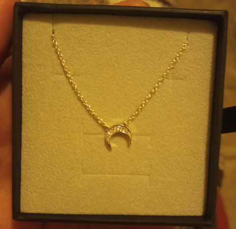 "Wish"® Collar de Oro Blanco con Piedra Lunar