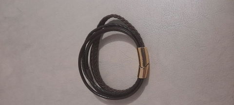 Pulsera "Medianoche" ® Cuero Negro