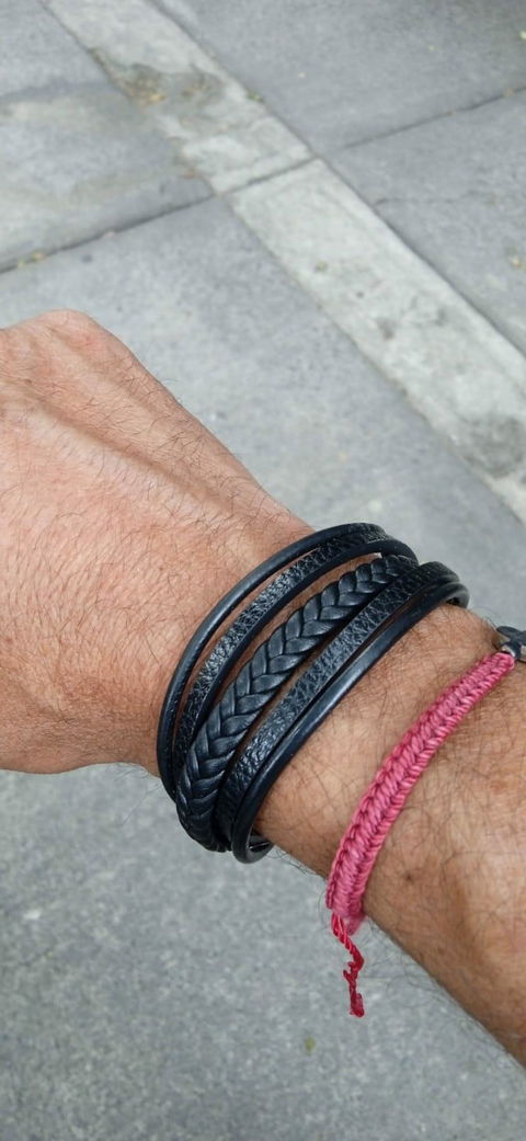 Pulsera "Medianoche" ® Cuero Negro