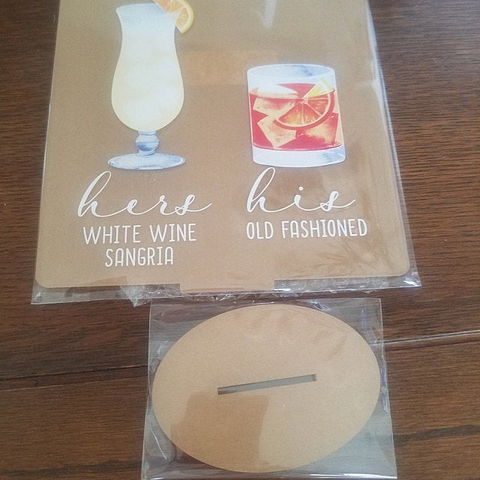 Bar Menu Signature Drinks! -Hers and His - Bar Menu Sign, Bar Sign for wedding and special events.