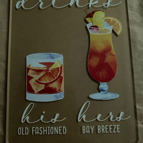Bar Menu Signature Drinks! -Hers and His - Bar Menu Sign, Bar Sign for wedding and special events.