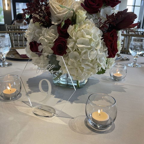 Hexagon Table Numbers with stand
