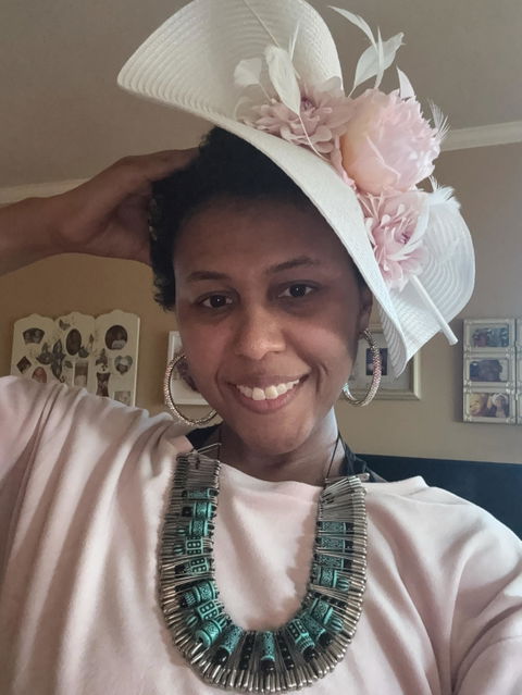 White & Pink fascinator Hat. Large saucer hat Mother of Bride Hatinator-EleganceFascinator