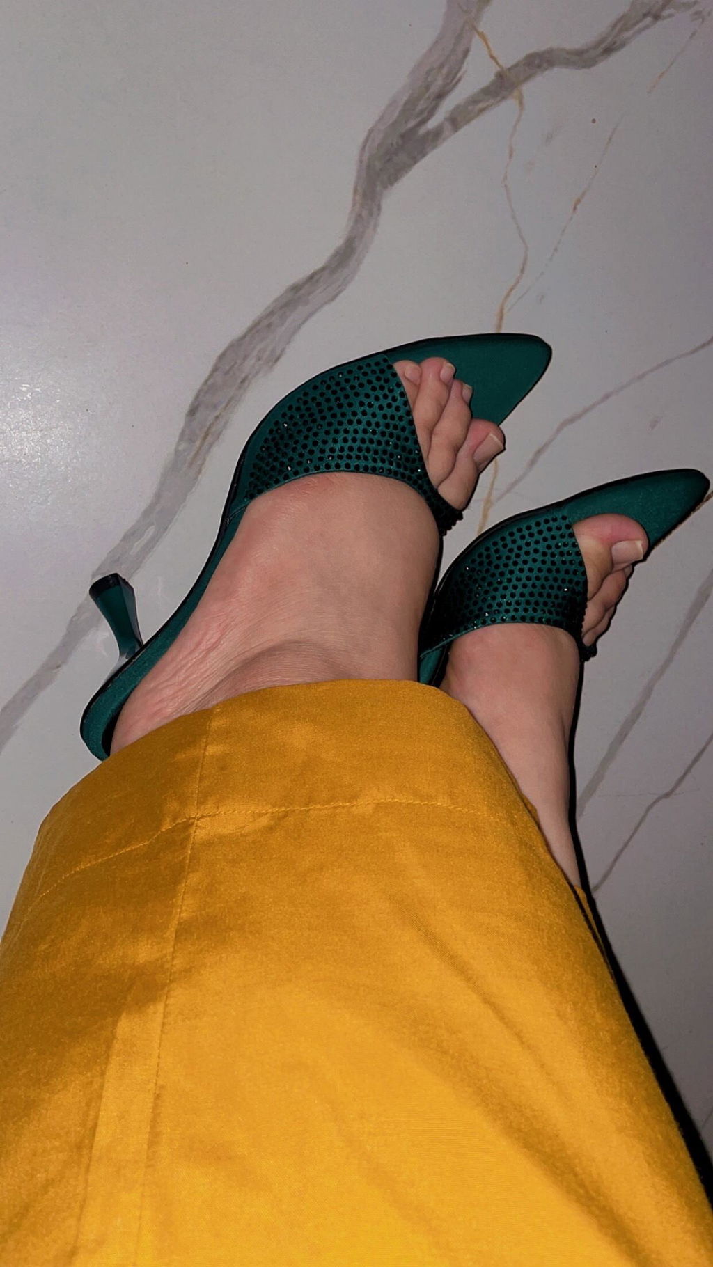 Crystal Embellished Pointed Toe Mule