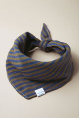 Musselin Streifen oliv - beidseitig