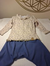 Rib Jersey Miniblumen blau