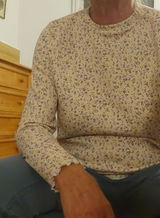 Rib Jersey Miniblumen blau