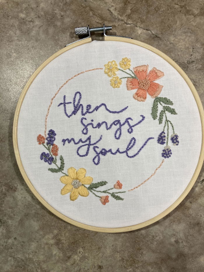 Kayla M.'s finished embroidery