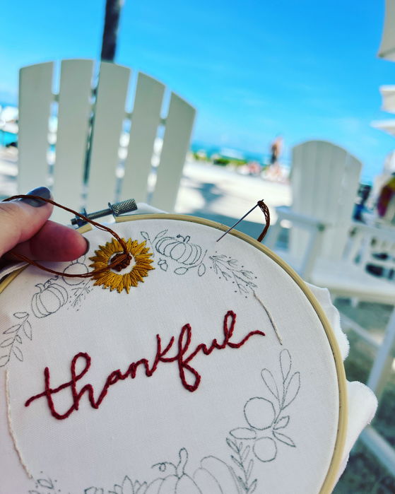 Customer photo of Thankful Wreath Embroidery Kit from Pam de Armas