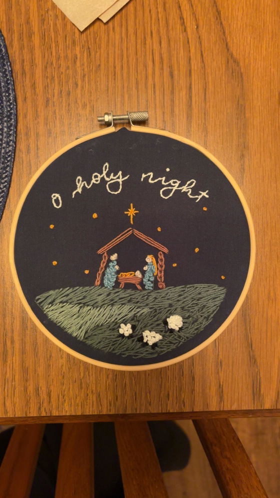 Customer photo of O Holy Night Embroidery Kit from Brittany Cosby