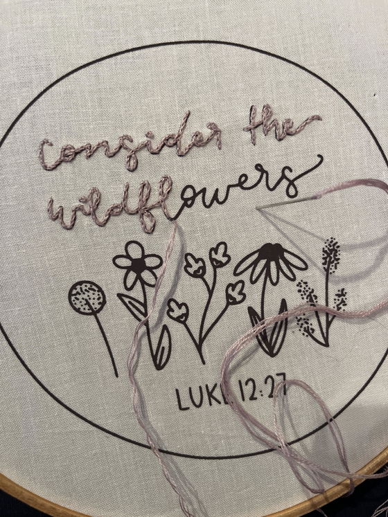 Customer photo of Consider the Wildflowers Embroidery Kit from Joy Pendley