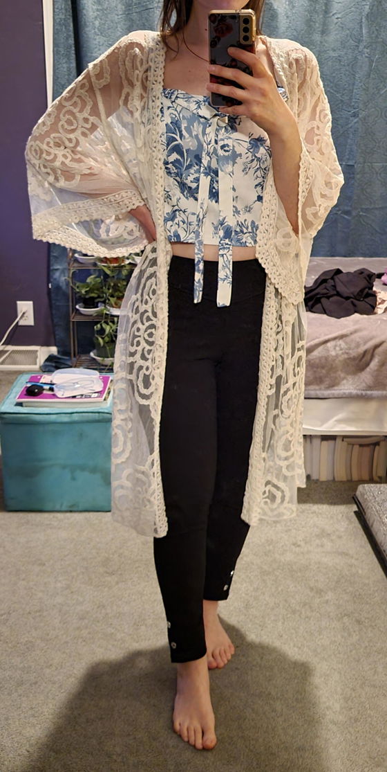 Customer photo of Cream Lace Kimono from Customer