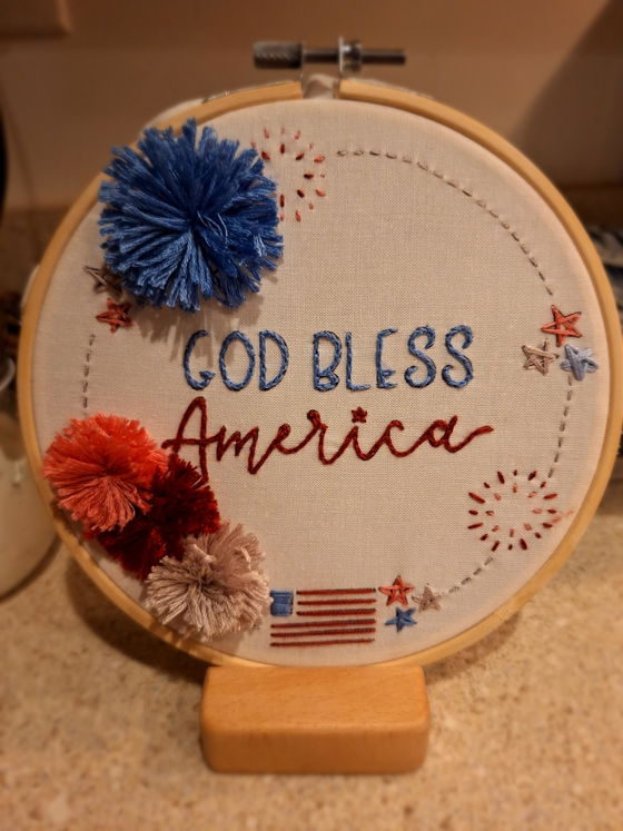 Customer photo of God Bless America Embroidery Kit from Heather
