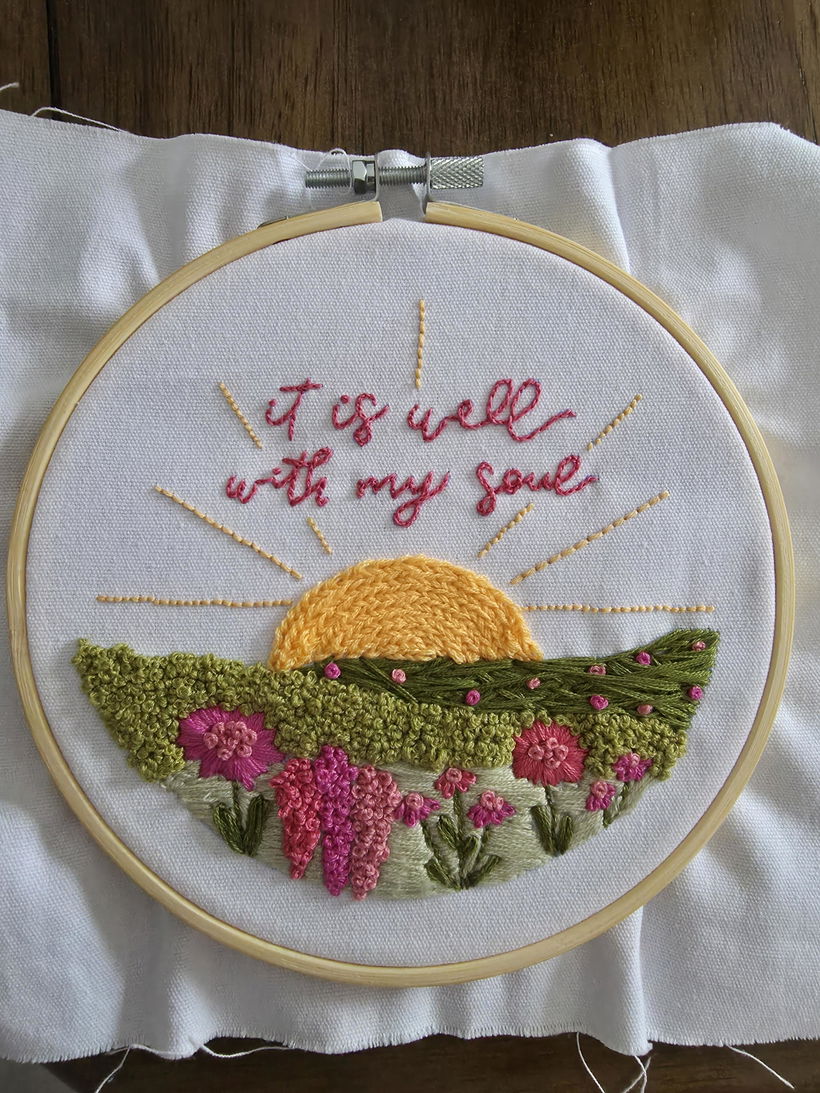 Customer photo of It Is Well With My Soul Embroidery Kit