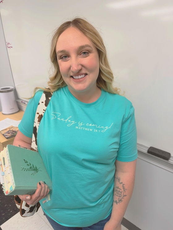 Customer photo of Sunday is Coming! Unisex Shirt from Alexa Viehmann