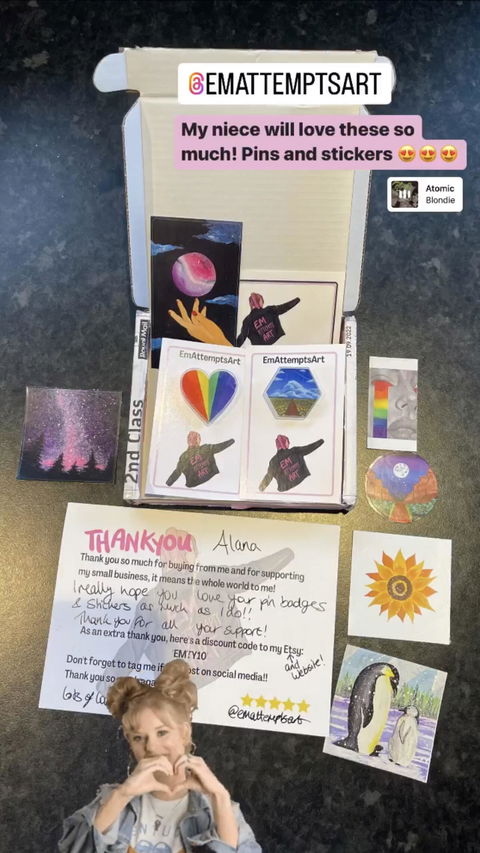 Art Sticker Pack, Surprise Sticker Selection of 5 Stickers