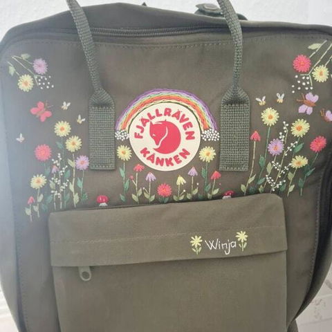 Fjallraven Kanken Embroidered Backpack – Colorful Sunflowers, Rainbow and Cats - Personalized Embroidered Backpack - Custom Bag for Women