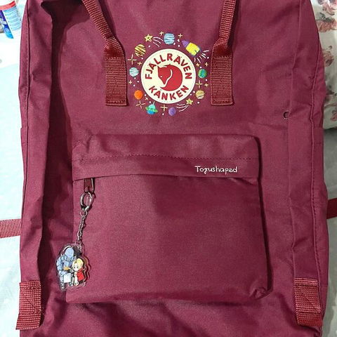 Fjallraven Kanken Backpack with Planets Orbiting Around Logo Embroidery - Personalized Embroidered Backpack - Custom Bag for Women