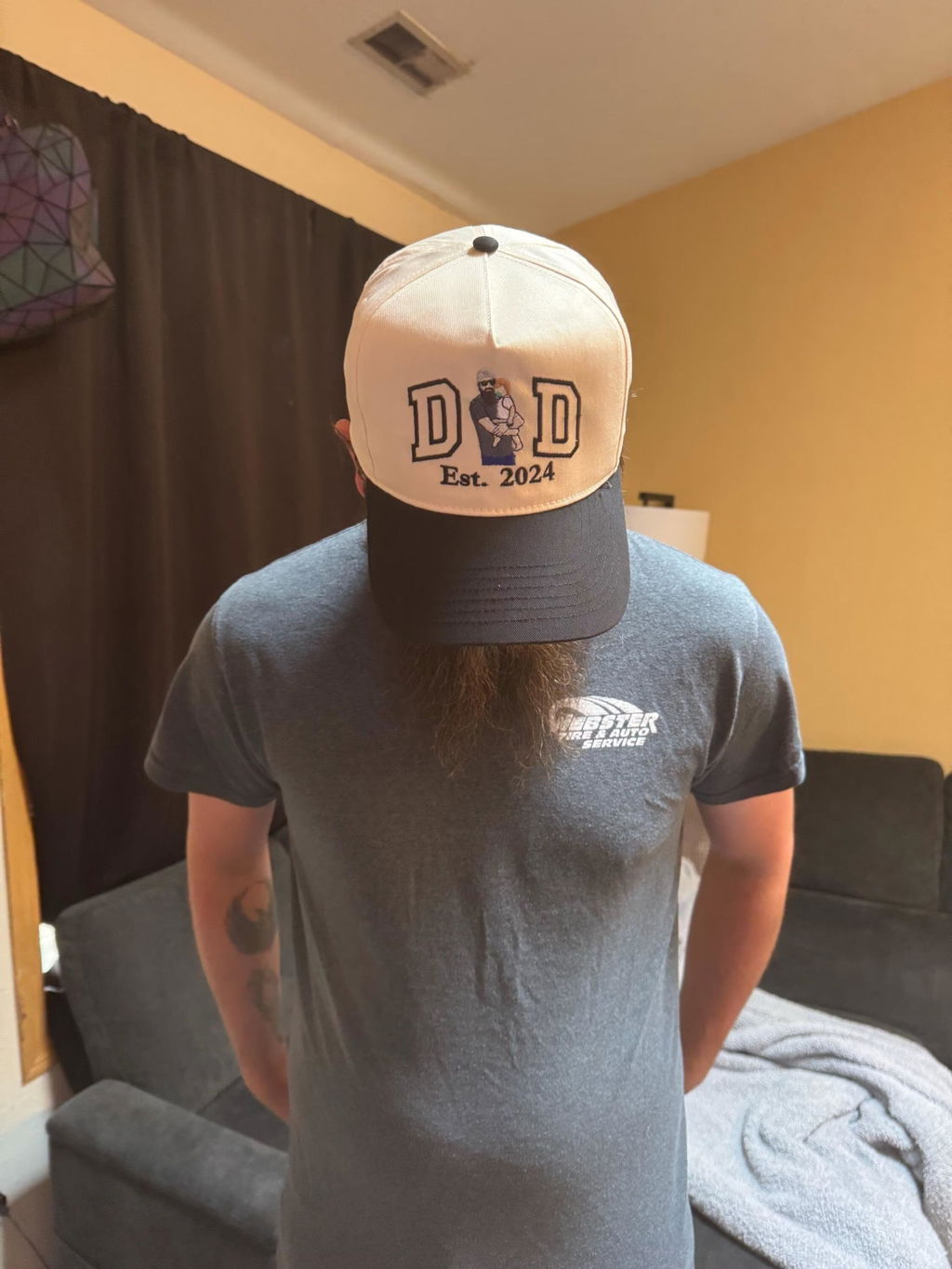 Custom Embroidered Dad Hat Photo Portrait - Father's Day Gift for Him, First Time Dad Est Year