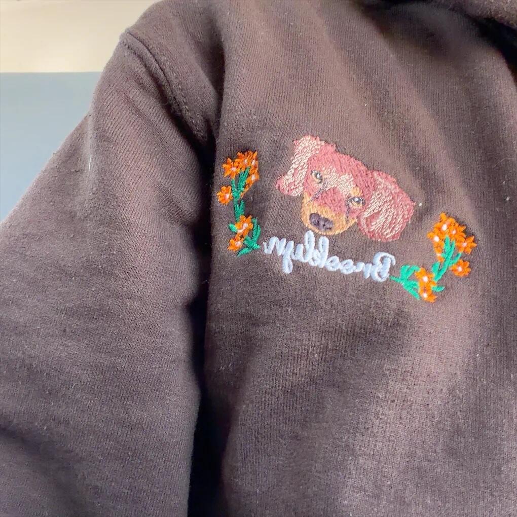 Custom Dog Embroidered Sweatshirt, Hoodie