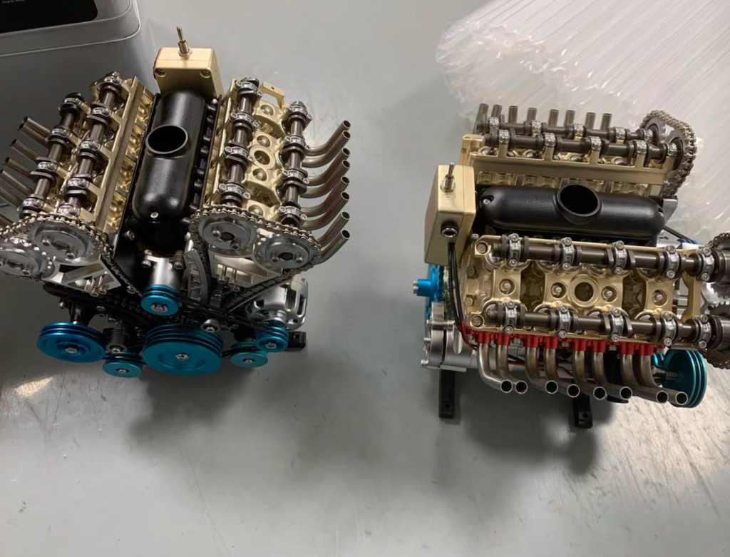 TECHING 1:3 Full Metal V8 Car Engine Model Kit - DIY Mechanical Assembly Educational Toy with 500+ Pcs - Build Your Own Engine