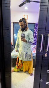 Men's Sun and Moon Print Boho Genie Hippy Harem Pants For Travel Yoga Dance