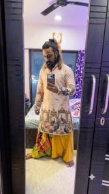 Lion Print Men's Cotton Harem Pants – Pure Cotton Linen Texture For Yoga Travel
