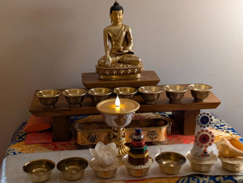 Handcrafted Copper Brass Offering Bowl Tibetan Buddhist Altar Cup for Rituals Meditation Incense Offerings