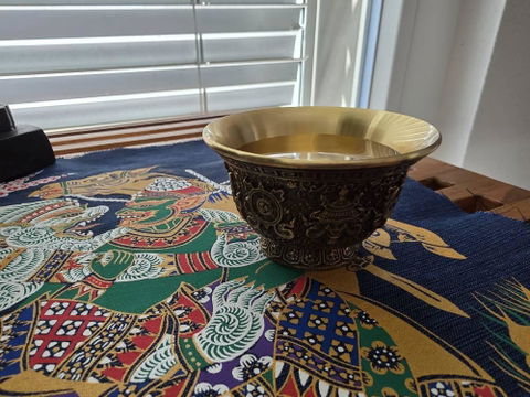 Handcrafted Brass Offering Bowl Tibetan Buddhist Copper Altar Cup for Rituals Meditation Incense gift birthday home deco for her
