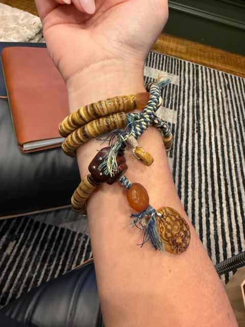 Yak Bone Mala Bracelet: 108 Tibetan Buddhist Prayer Beads