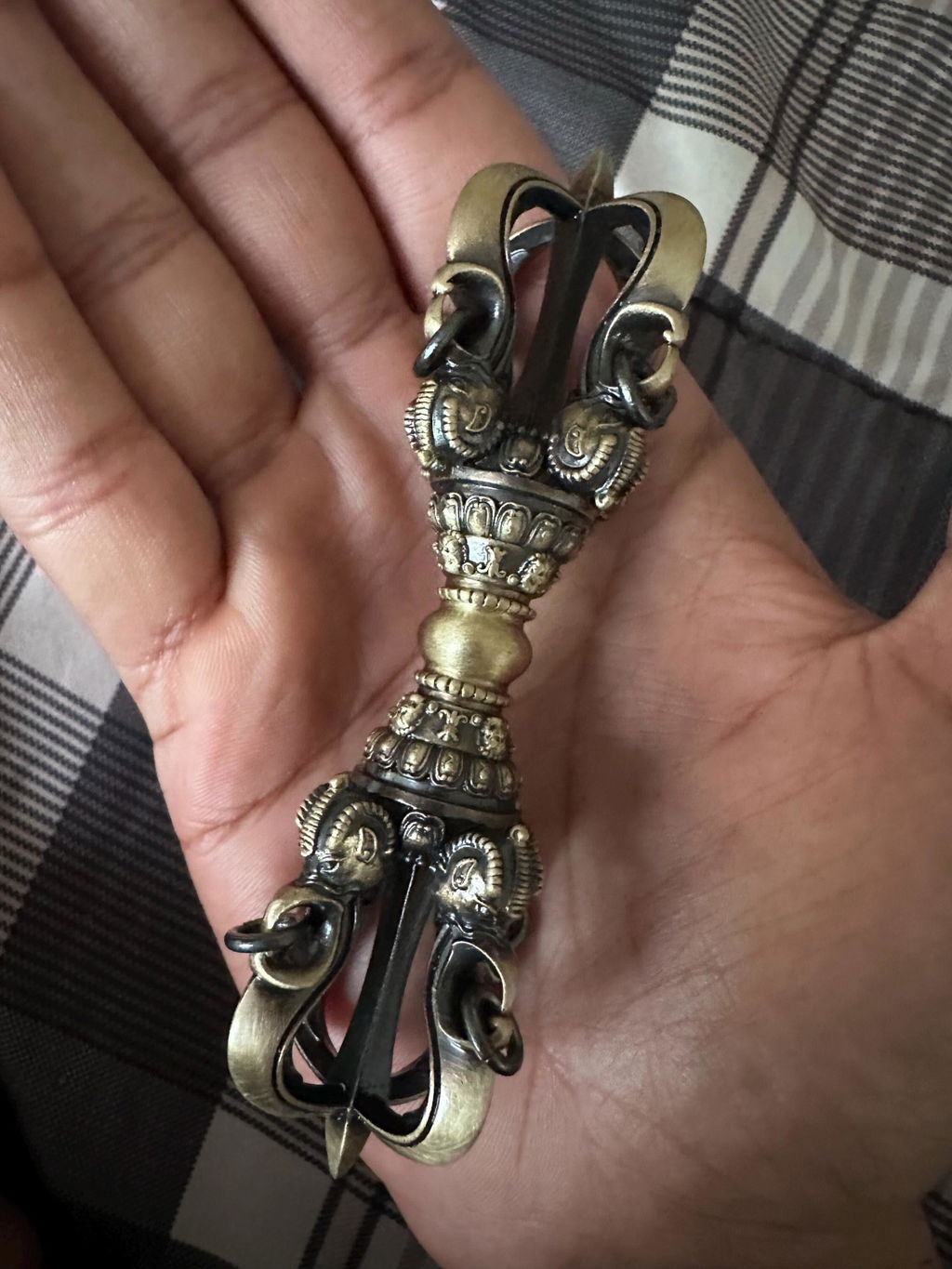 Handcrafted Brass closed Vajra Dorje: Tibetan Buddhist Ritual Tool