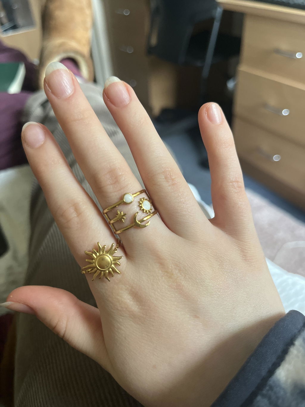Sun ring gold or silver