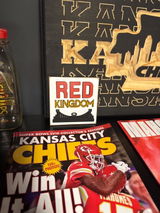 Kansas City Chiefs Tiered Tray Sign Leaning Ladder Interchangeable Tiles KC Football Room Decor Chiefs Party Mahomes Kelce Fan Gift Idea