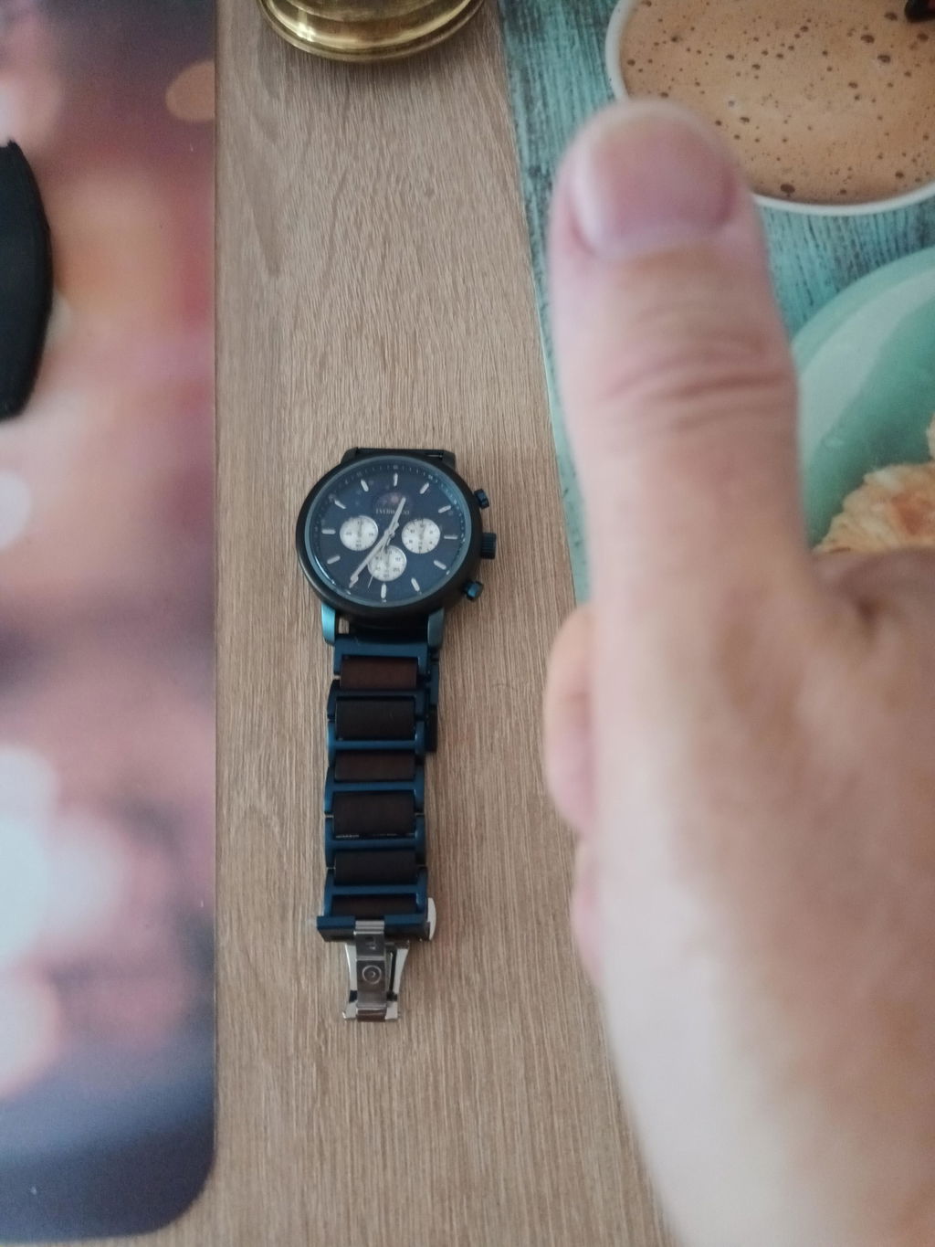 EverWood™ - Moon Phase Blue Kronográf 44mm