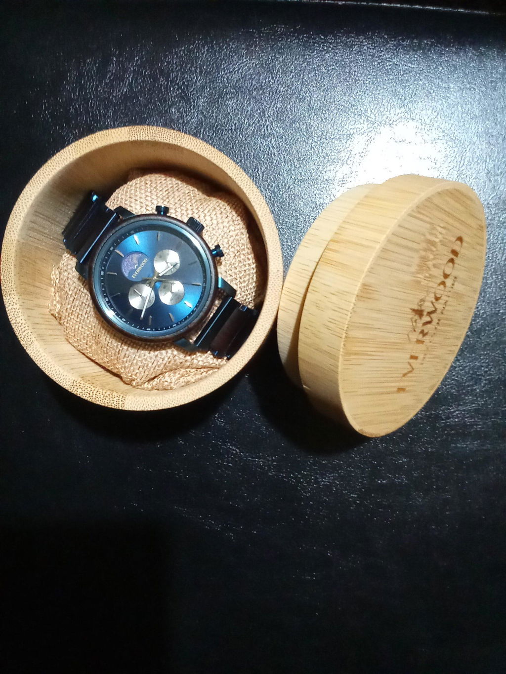 EverWood™ - Moon Phase Blue Kronográf 44mm
