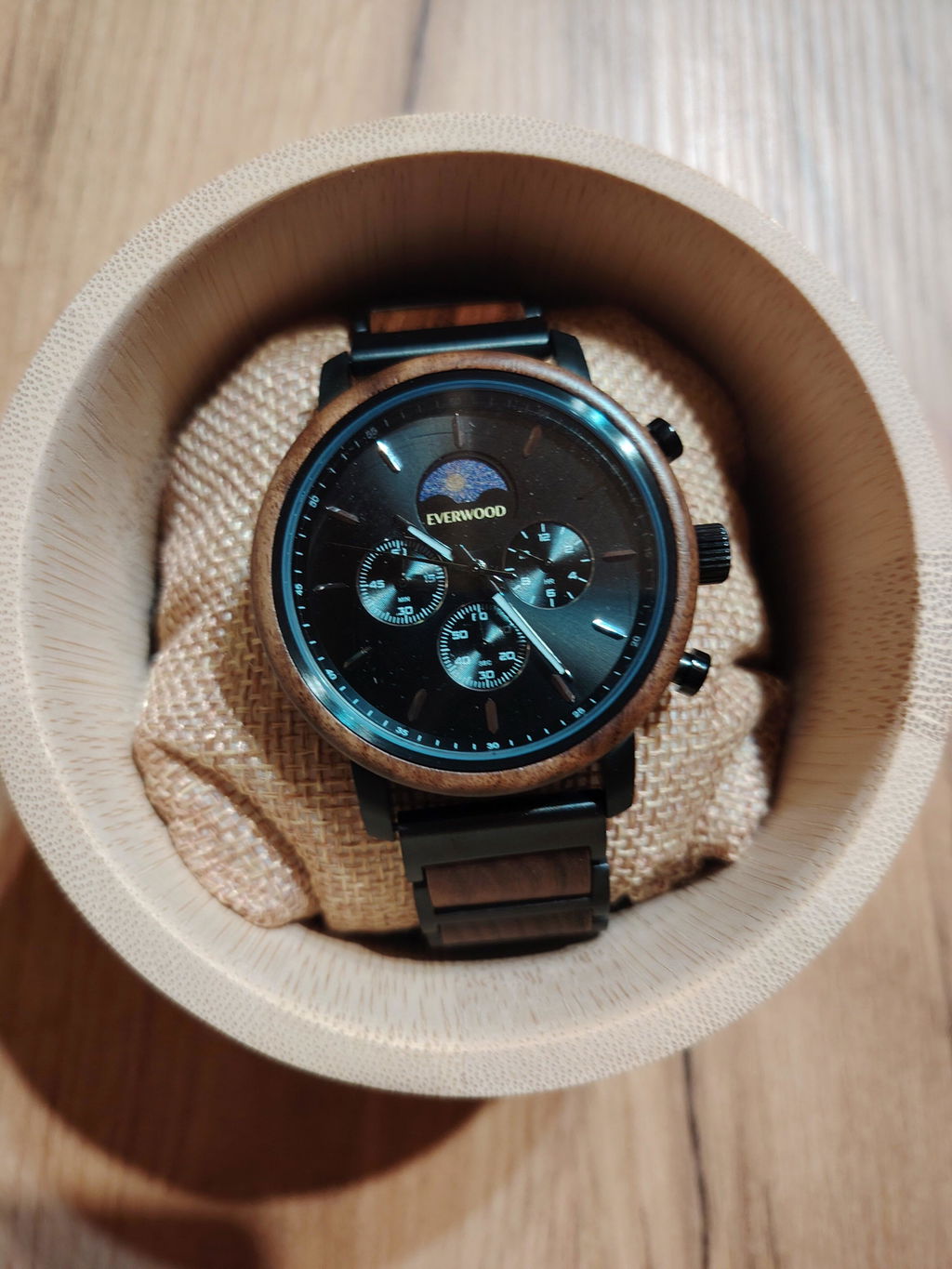 EverWood™ - Moon Phase Tigrisfa Kronográf 44mm