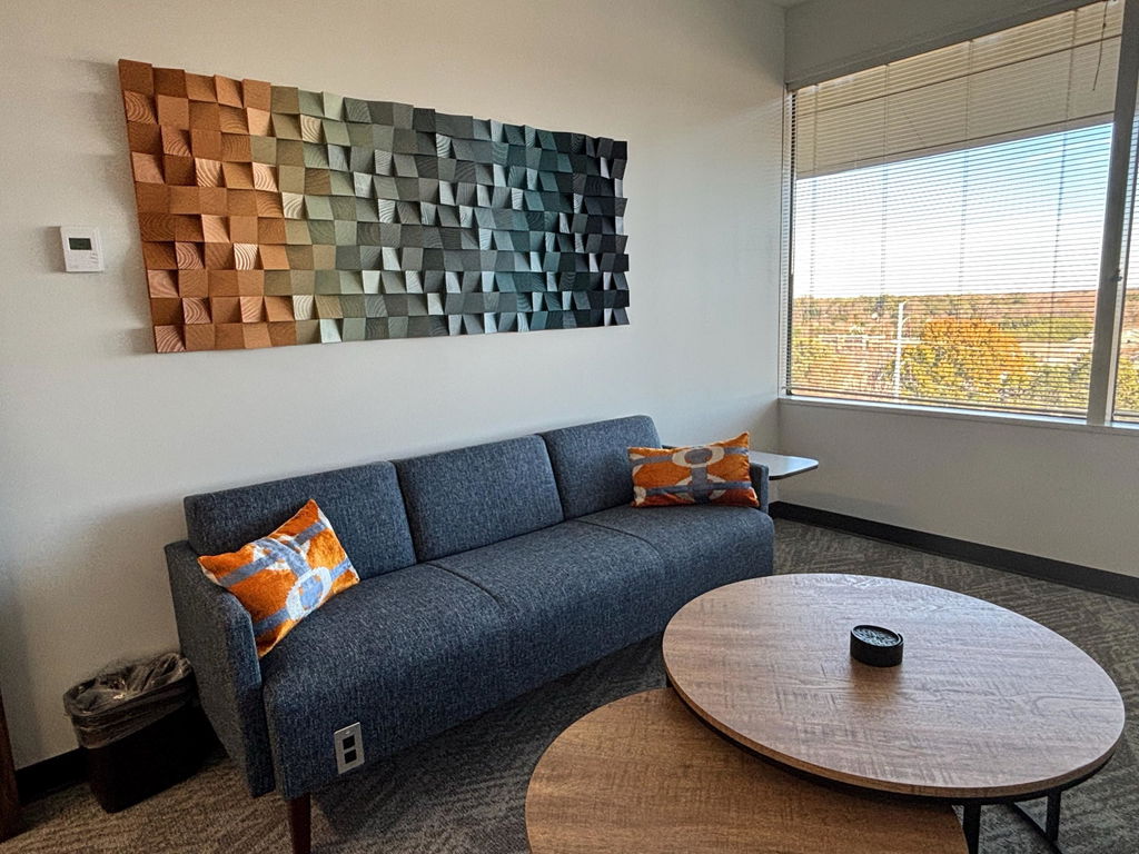 Coastal Dream in a customer's space, photographed by Vernie