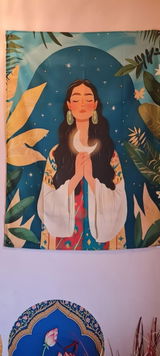 Cosmic Queen Boho Fabric Wall Tapestry