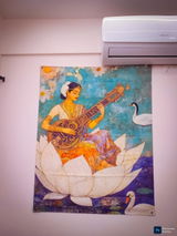 Ma Saraswati Auspicious Wall Art Tapestry