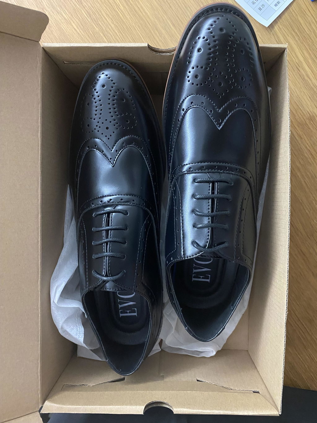 British Style Carved Brogue Leather Oxford Shoes - Office and Wedding Formal Footwear