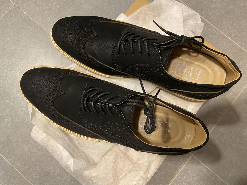 Suede Carved Brogue Derby Shoes