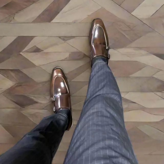 Men's Classic Monk Strap Shoes (Brown, Coffee)