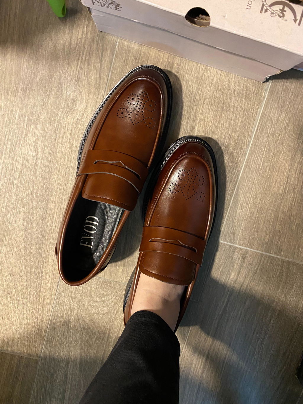 Brogued Slip-On Casual Loafers