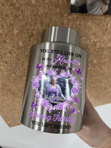 Loving Family - In Loving Memories - Keepsake Urn for Ashes - Stainless Steel Urns