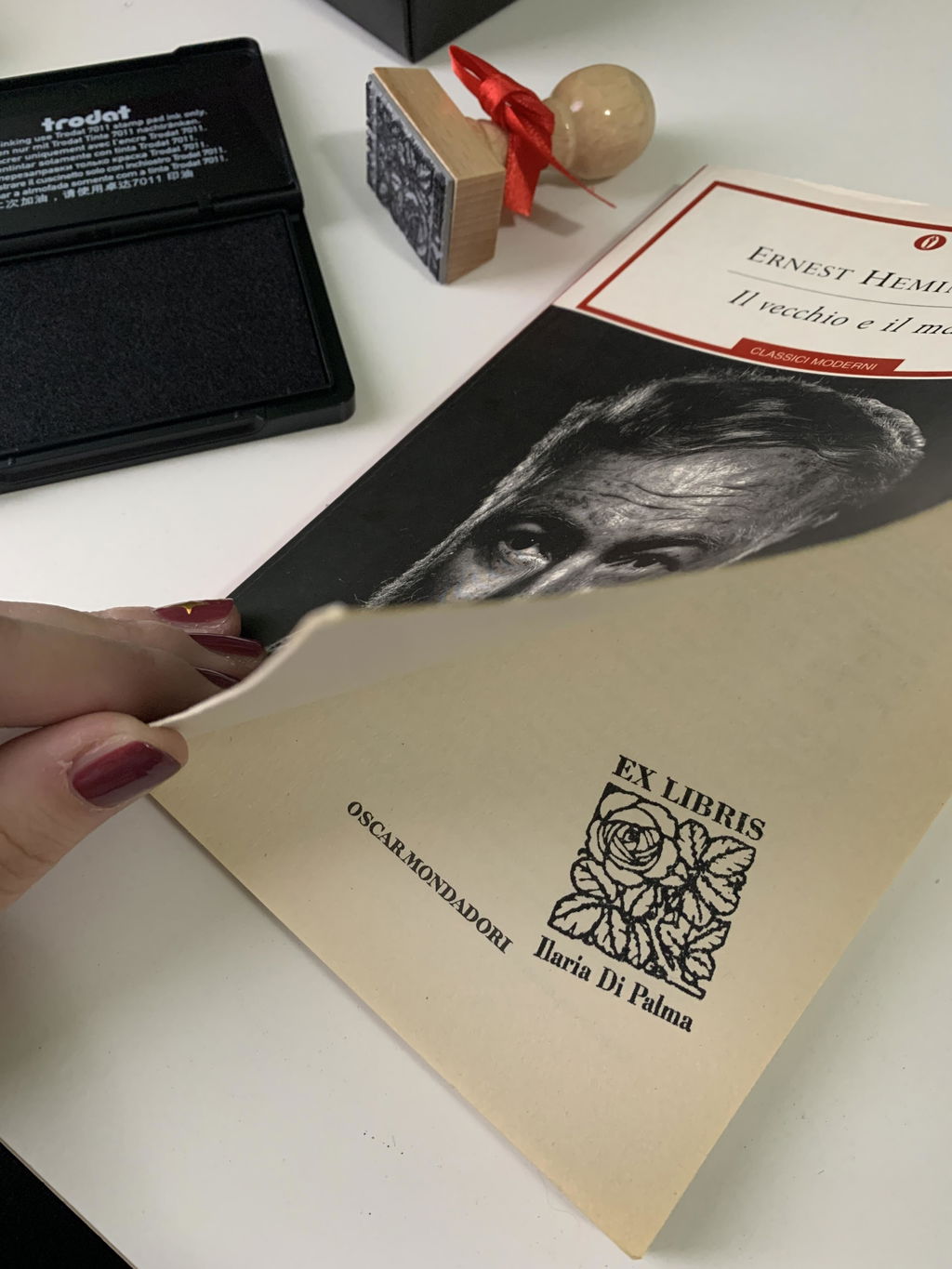 Timbro Ex Libris le Rose - 30x40 mm