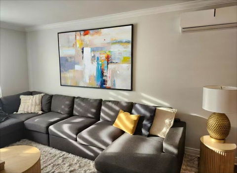 Yellow Blue White Colorful Modern Contemporary Abstract Painting Wp040