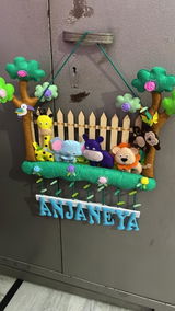 Fence with Animals | Personalised Felt Kids Hanging