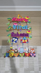 Animal Express Train | Personalised Felt Kids Hanging