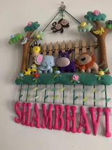 Animal Train with Balloons | Personalised Felt Kids Hanging