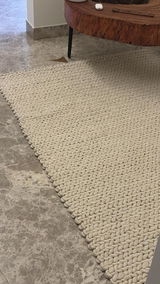 Knotted wool rug review photo